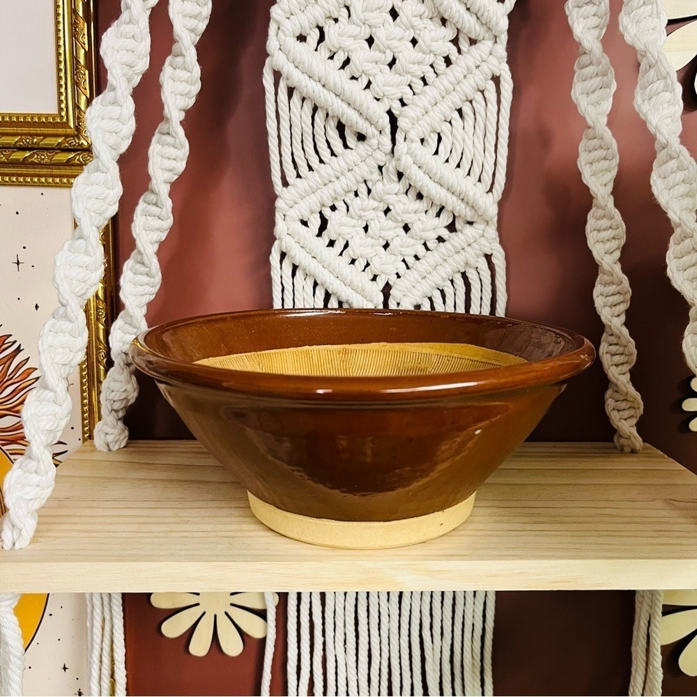Handmade Art Pottery Altar Bowl | Rustic Brown Glazed‎ Ceramic | Ritual Decor |